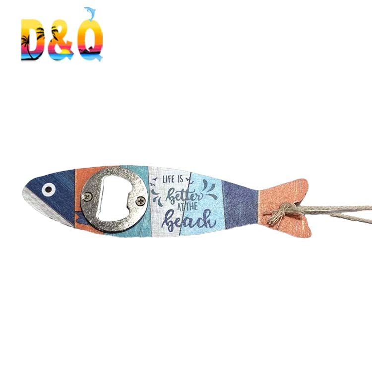 Custom Printing Design Tourist Souvenir MDF Wood Fish Bottle Opener