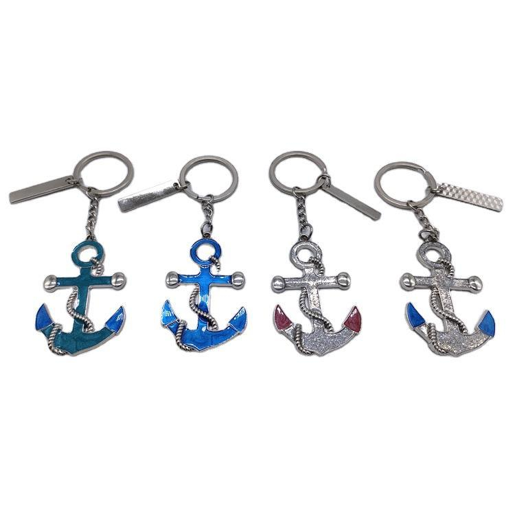 Custom Lighthouse Anchor Shape Metal Souvenir Nautical Keychain