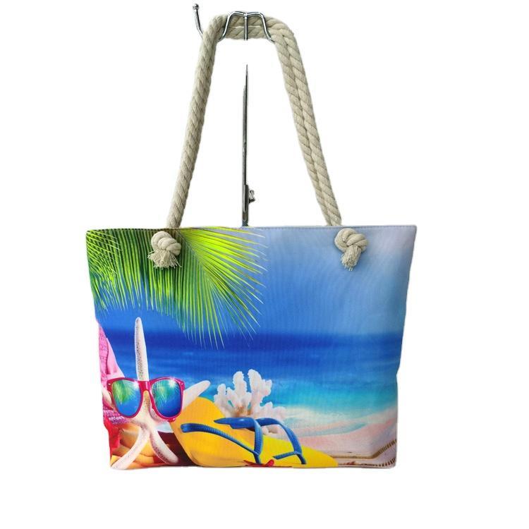 Custom Print Canvas Beach Tote Bag Bahamas Souvenir Bags