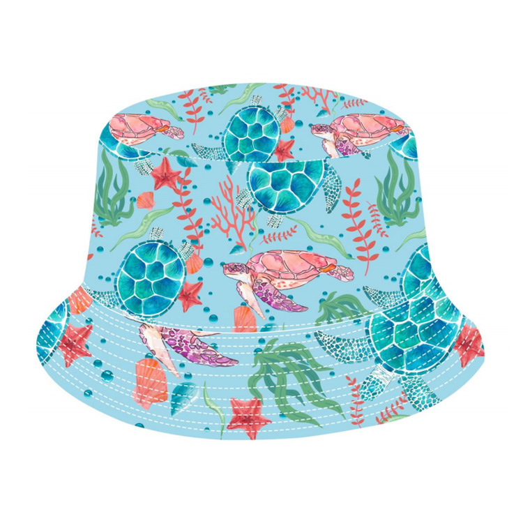 Custom Full Print Turtle Cap Hawaii Aloha Beach Souvenir Bucket Hat