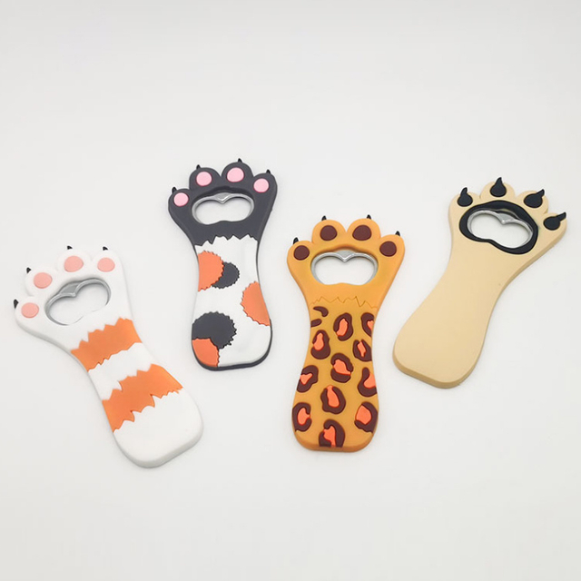 Cartoon Cute Animal Paw Beer Bottle Opener Dog Cat Paw Fridge Magnet PVC Beer Opener