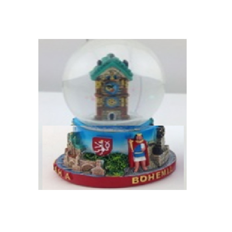 Custom Design Cheap Prague Praha Souvenir Resin Building Snow Globe