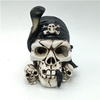 Factory Custom Home Ornaments Pirate Skull Statue Halloween Funny Resin Skull Head Crafts