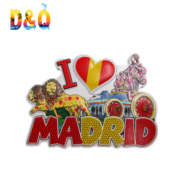 Custom Printing Spain Tourism Gift Resin Souvenir Magnet Madrid Souvenir Fridge Magnet