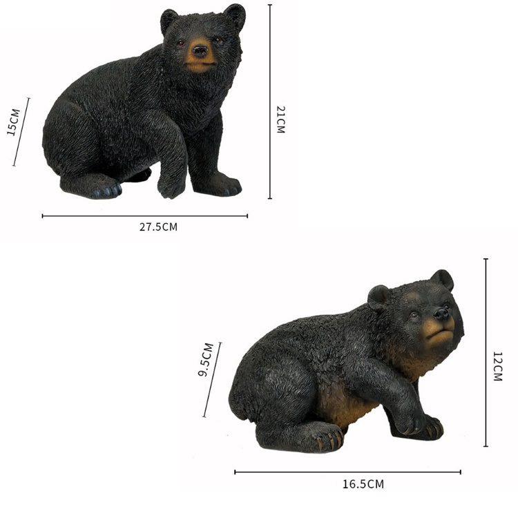 Garden Home Decor Resin Animal Statue Black Bear Figurine