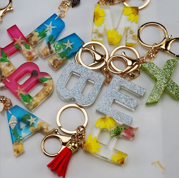 Wholesale Custom Beach Souvenir Gift Resin Letters Keychain