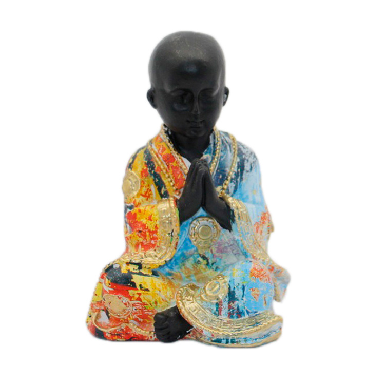 Chinese Feng Shui Home Decor Buddha Figurine Resin Little Monk Statue