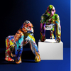 Nordic Graffiti Gorilla Sculptures Painted Statues Resin Pop Figurine Home Decor Gifts