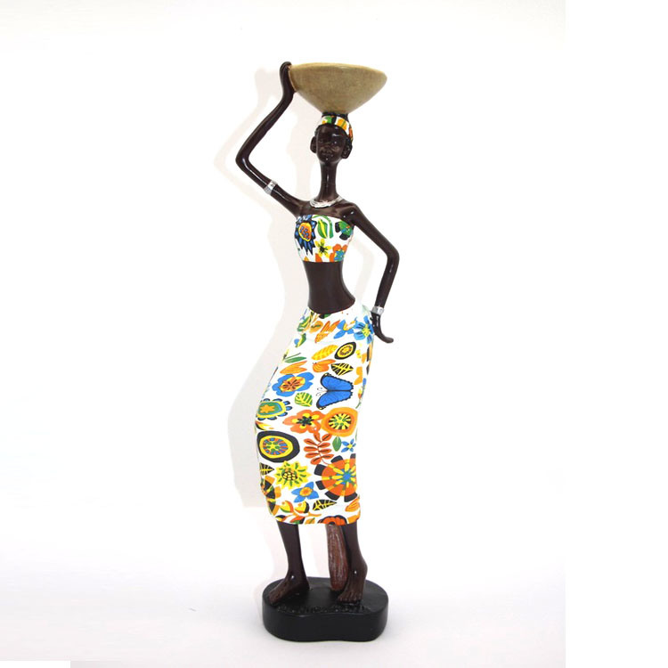 Home Decoration African Woman Statue Resin African Woman Figurine