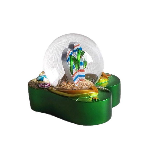 Custom Shape Resin Snow Globe Florida Miami Souvenir Flip Flop Snow Globe
