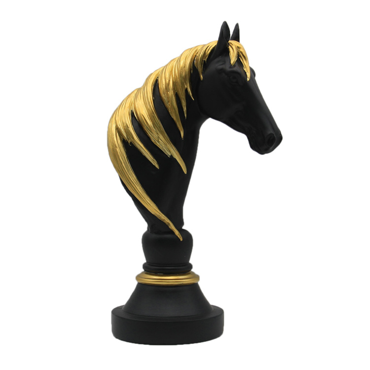 Nordic Modern Creative Living Room Home Decor Resin Horse Head Statue