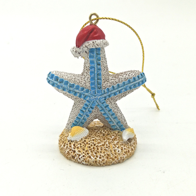 Custom Beach Decoration Christmas Pendant Resin Christmas Star Ornament