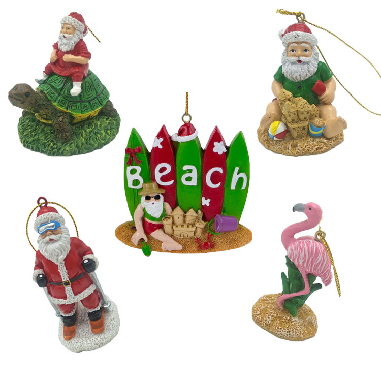 Wholesale Beach Souvenir Resin Christmas Tree Hanging Nautical Christmas Ornaments