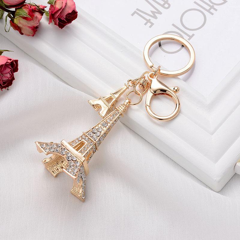 Metal Diamond Keyring Paris Souvenir Gift Eiffel Tower Keychain