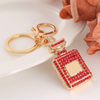 2022 New Arrivals Rhinestone Women Girls Bag Pendant Keychain Perfume Bottle Keychains