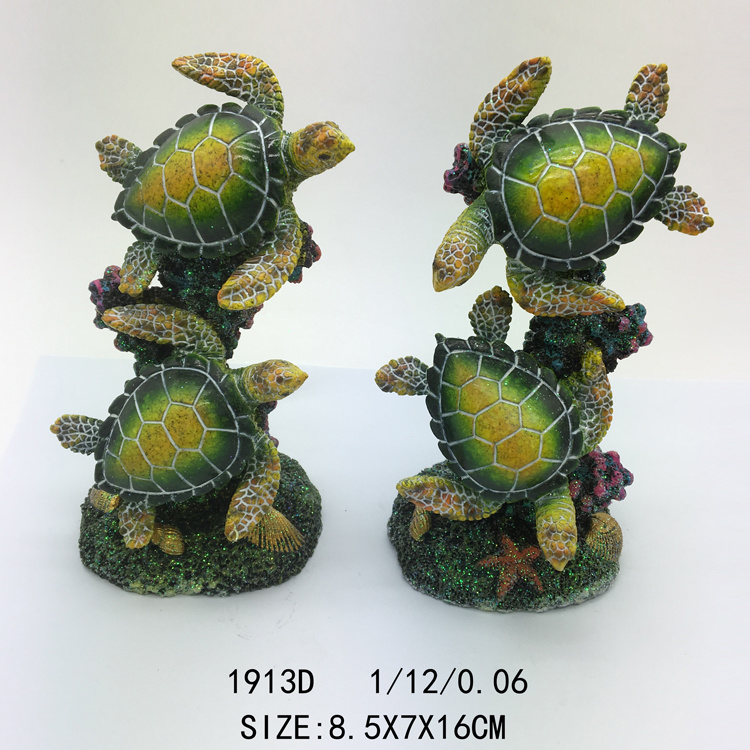 Tourist Souvenir Beach Animal Figurine Resin Turtle Statue