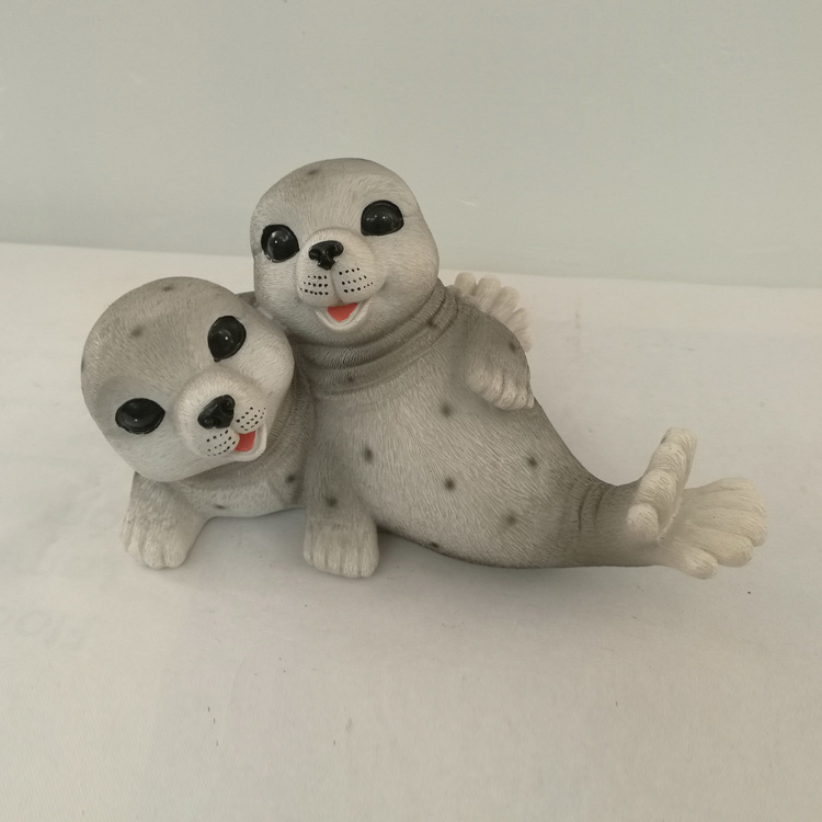 Custom Cute Resin Sea Animal Figurine Seal Statue