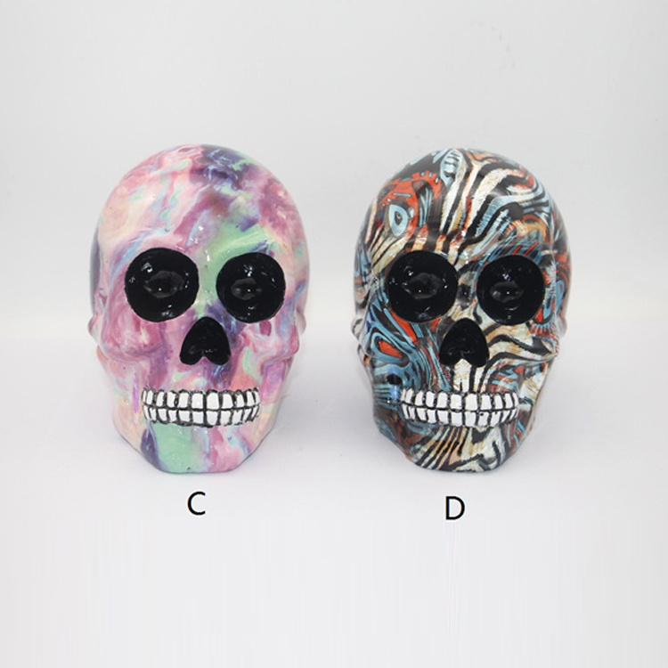 Colorful High Quality Skull Head Modern Home Decor Resin Skull Decor