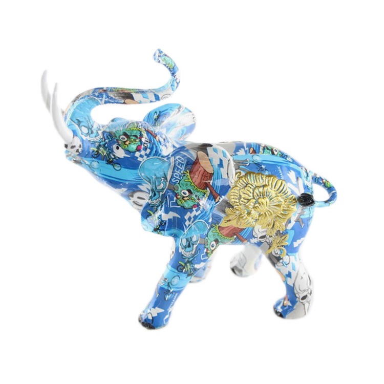 Factory Custom Modern Home Decor Resin Elephant Figurine Feng Shui Statue