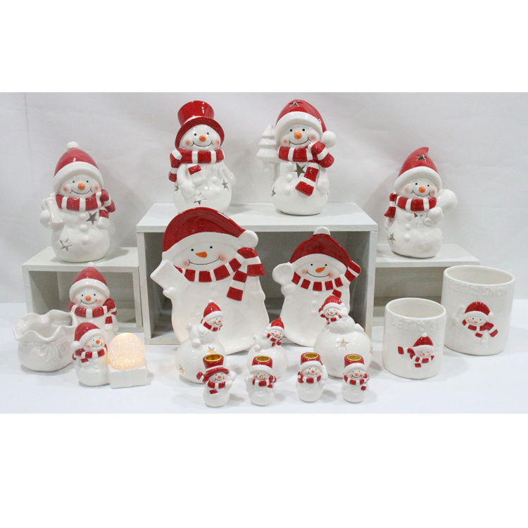 Wholesale Ceramic Christmas Plate Ornaments for Home Desktop Decoration