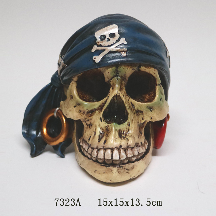 Factory Customized Resin Skeleton Head Halloween Decor