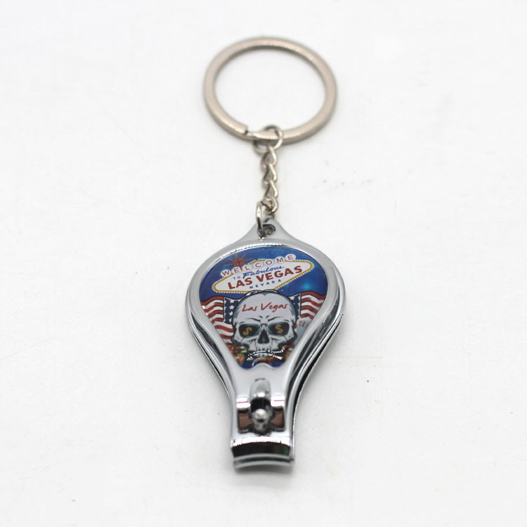 Travel Souvenir Gift Customized Metal Nail Clipper Bottle Opener Keychain