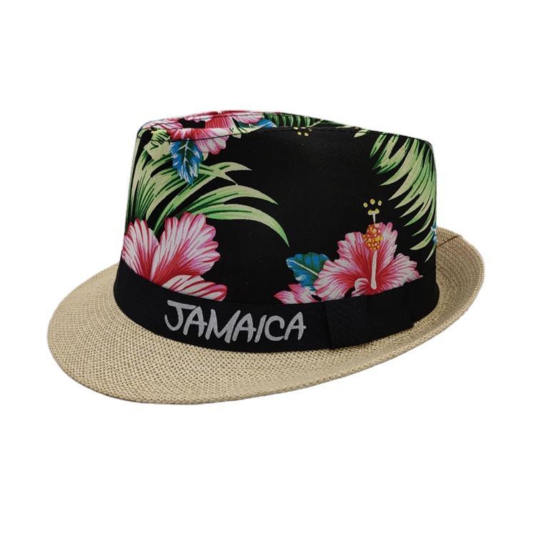 Wholesale Custom Logo Summer Beach Souvenir Holiday Paper Straw Fedora Hats