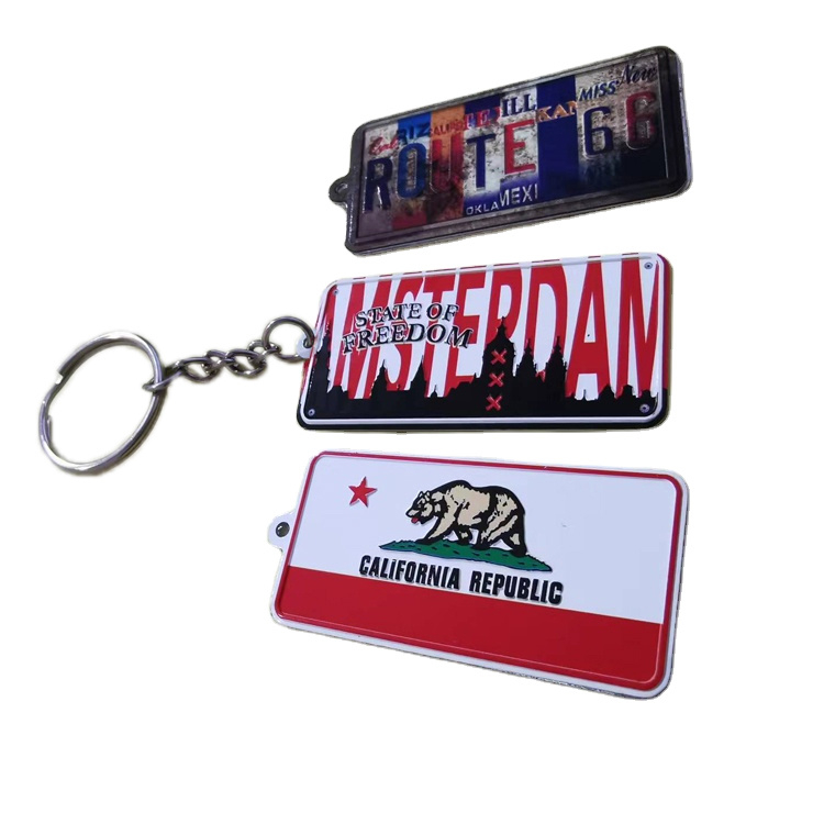 Customized Tourist Souvenir Car Number Plate Aluminum License Plate Keychain