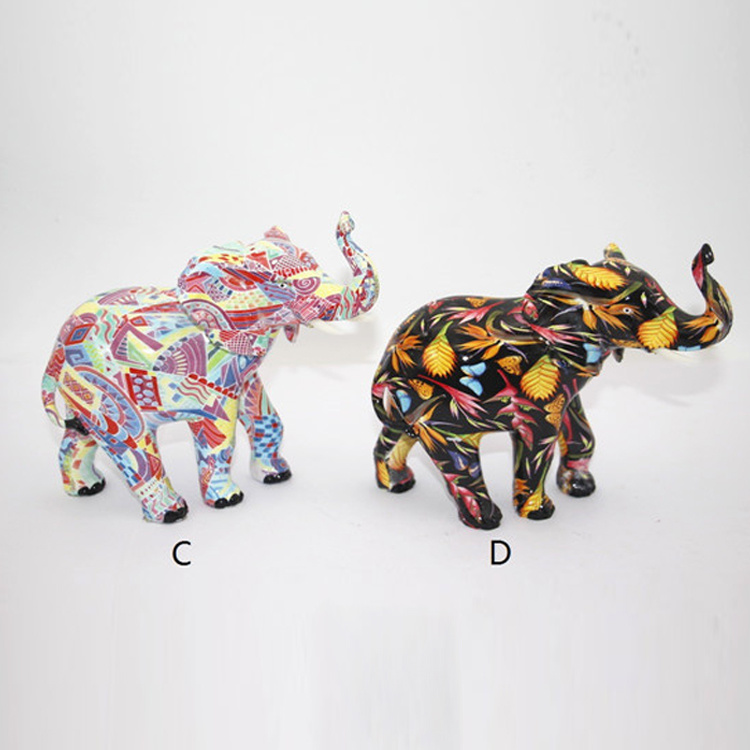 Factory Wholesale Water Transfer Printing Paper Home Decor Resin Elephant Statue