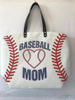 Women Canvas Travel Beach Large Sports Baseball Tote Bag