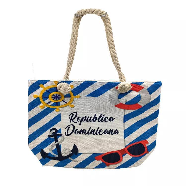 2023 Wholesale Custom Printed Logo Luxury Women Summer Canvas Tote Bag Sea Souvenir Beach Bag