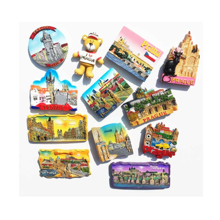 Wholesale Castle Building Souvenir Resin Prague Praha Souvenir Fridge Magnet