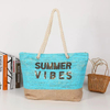 Wholesale Women Casual Summer Sequin Straw Beach Bag