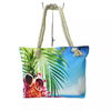 Custom Printed Logo Beach Travel Shopping Handbag Print Souvenir Canvas Tote Shoulder Bag