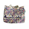 Customized Letter Design Big Canvas Maldives Souvenir Beach Bags Suppliers