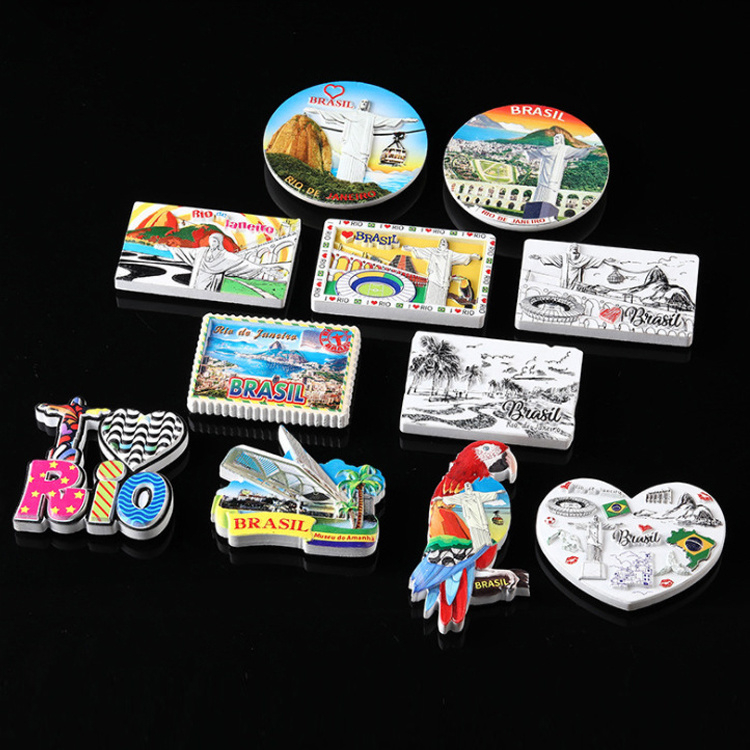 Wholesale Resin Printing Tourist Brazil Souvenir Fridge Magnet