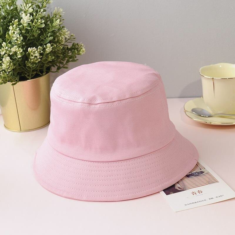 Wholesale Custom Logo Outdoor Plain Cotton Lady Women Pink Bucket Hat