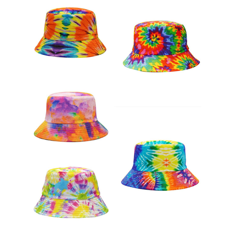 2023 New Printing Double Side Colorful Hip Hop Bucket Hat Fashion Tie Dye Hat