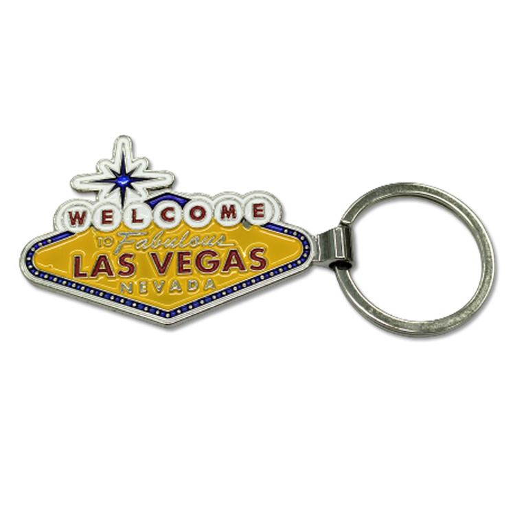 Custom Logo Metal Craft Travel Gift Las Vegas Souvenir Keychain