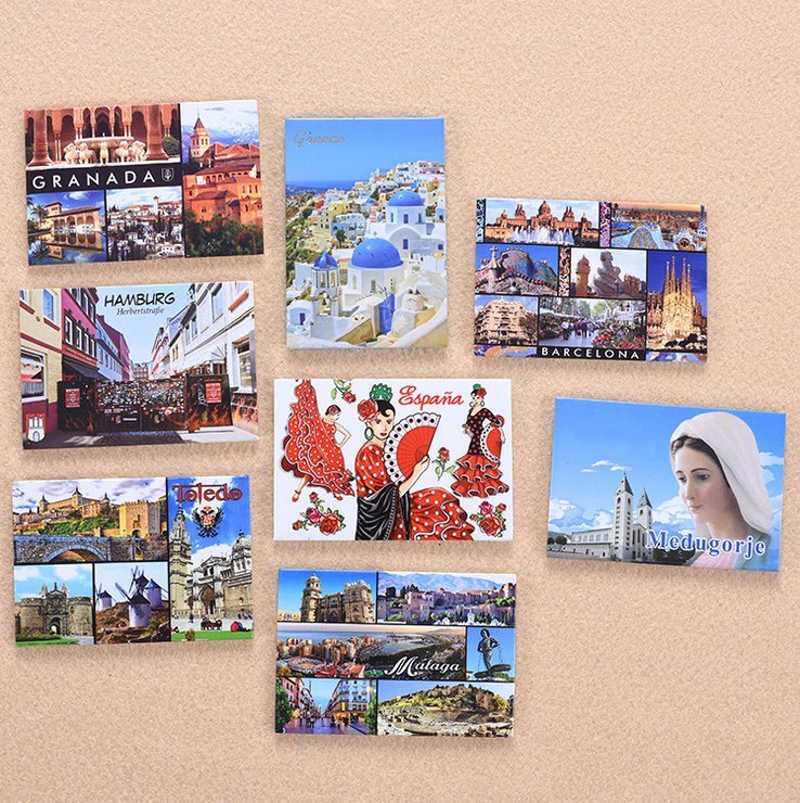 Wholesale Factory Custom City Design Promotional Gifts Souvenirs Tourist Gift Photo Tin Fridge Magnet