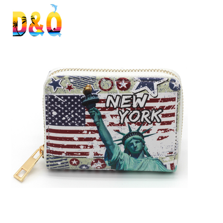 Wholesale Tourist Souvenir Gift Card Holder Wallet Customized Lady Wallet Women Long PU Wallet