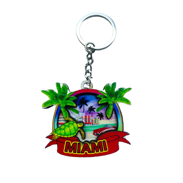 Wholesale Wood MDF Beach Malaysia Souvenir Keychain