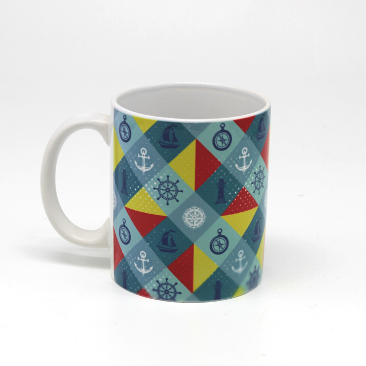 Custom Logo Color Sublimation 11oz Coffee Mug Ceramic Heart Shaped Mug