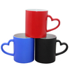 Custom Logo Color Sublimation 11oz Coffee Mug Ceramic Heart Shaped Mug