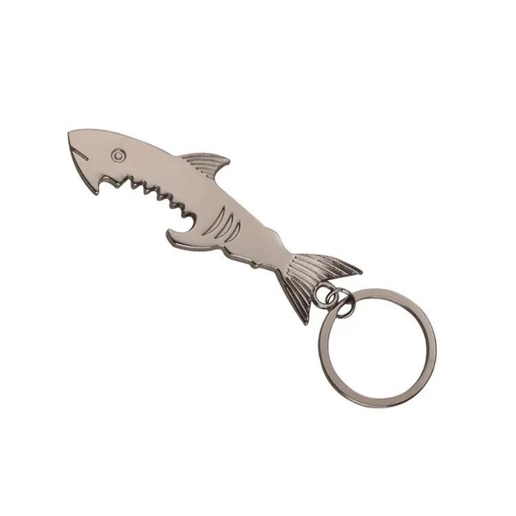 Tourist Souvenir Beach Sea Animal Shape Zinc Alloy Shark Keychain Bottle Opener