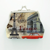 Custom Printing Small Mini PU Leather Coin Pouch Wallet France Paris Souvenir Coin Purse