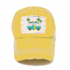 Custom Logo Beach Florida Floral Washed Adjustable Souvenir Hat Cap