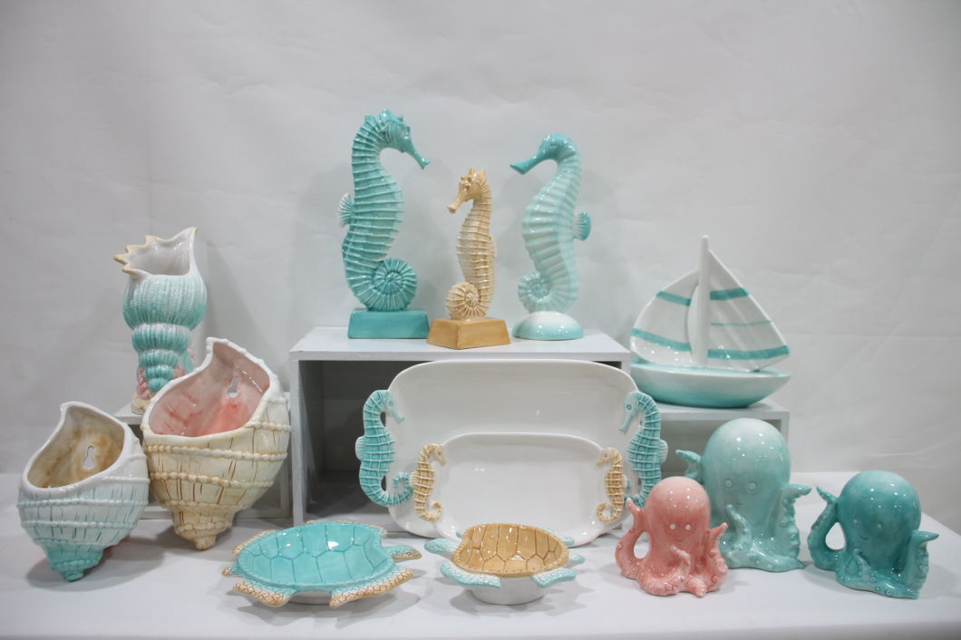 Wholesale Ocean Beach Style Ceramic Home Decor Sea Shell Decoration