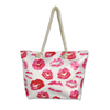 Wholesale Custom Cotton Canvas Cute Love Heart Patterned Beach Tote Bag for Girl