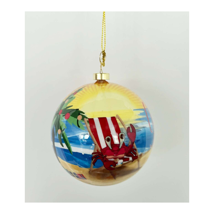 Beach Christmas Hanging Souvenir Custom Christmas Ball Tree Ornaments